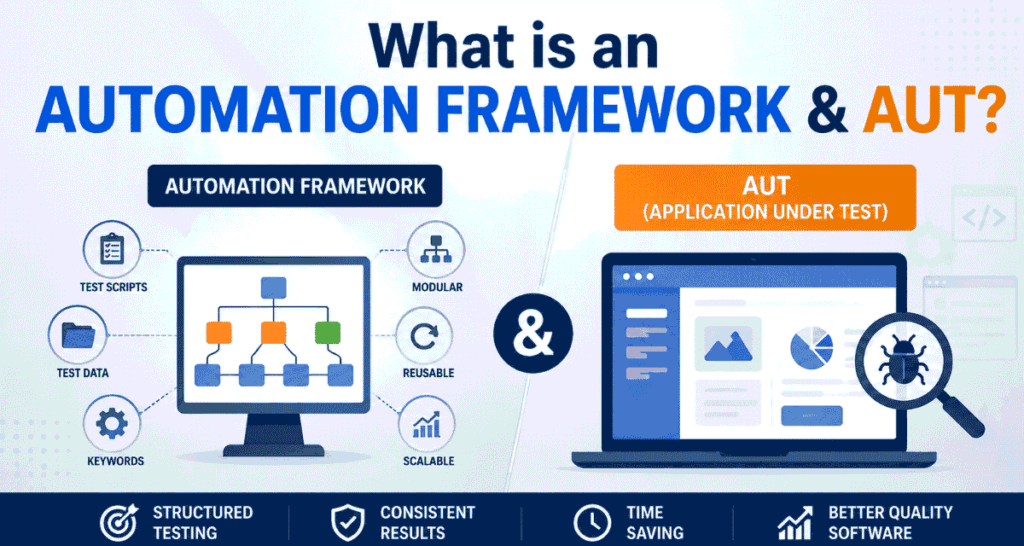 What is an automation framework & AUT? automation framework & AUT