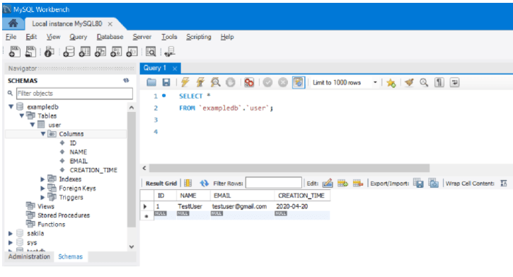 CRUD Operations on DB