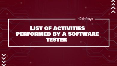 List of activities performed by a software tester