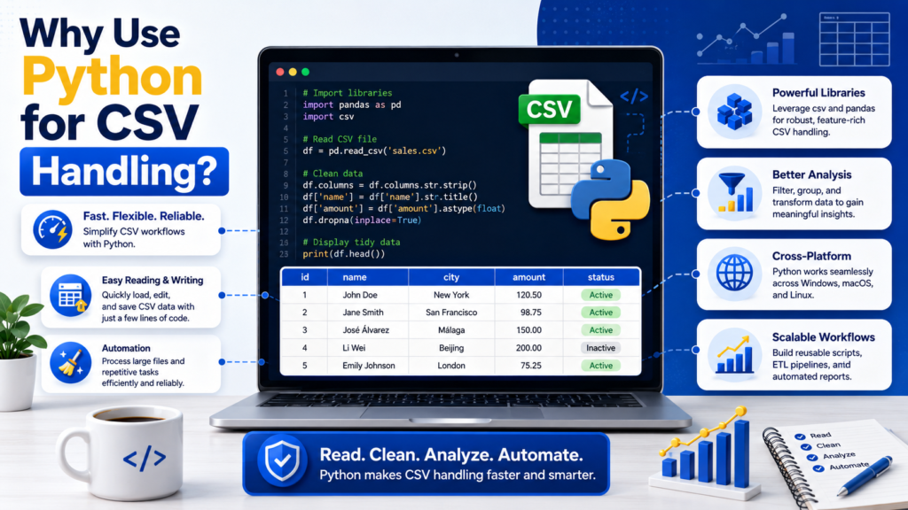 Reading and Writing CSV Files in Python using CSV Module & Pandas Reading and Writing CSV Files in Python using CSV Module & Pandas