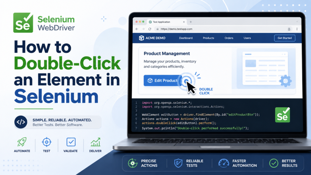 Double Click and Right-Click in Selenium Webdriver