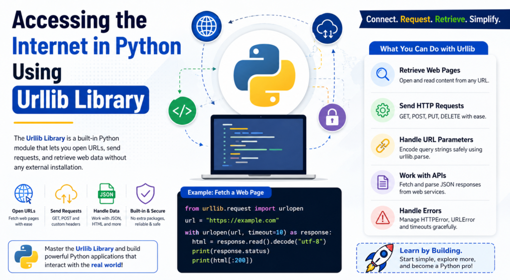 Accessing the Internet in Python Using Urllib Library Accessing the Internet in Python Using Urllib Library