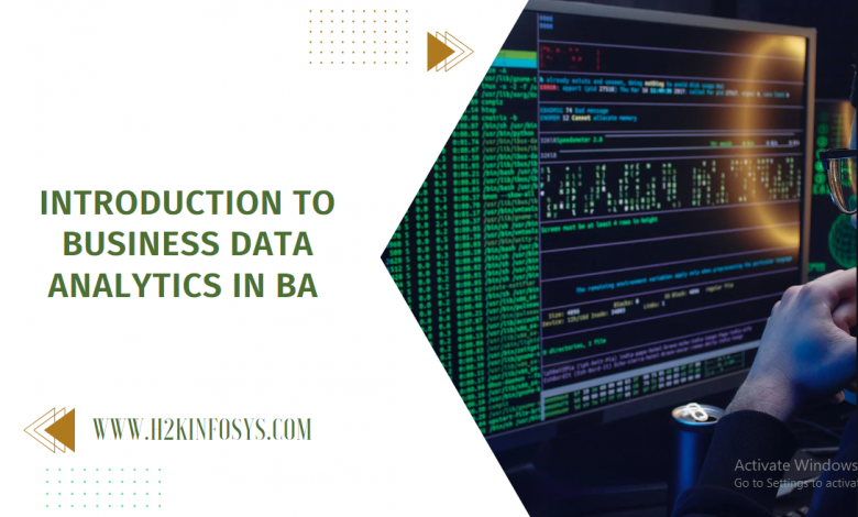 Introduction to Business Data Analytics in BA Introduction to Business Data Analytics in BA