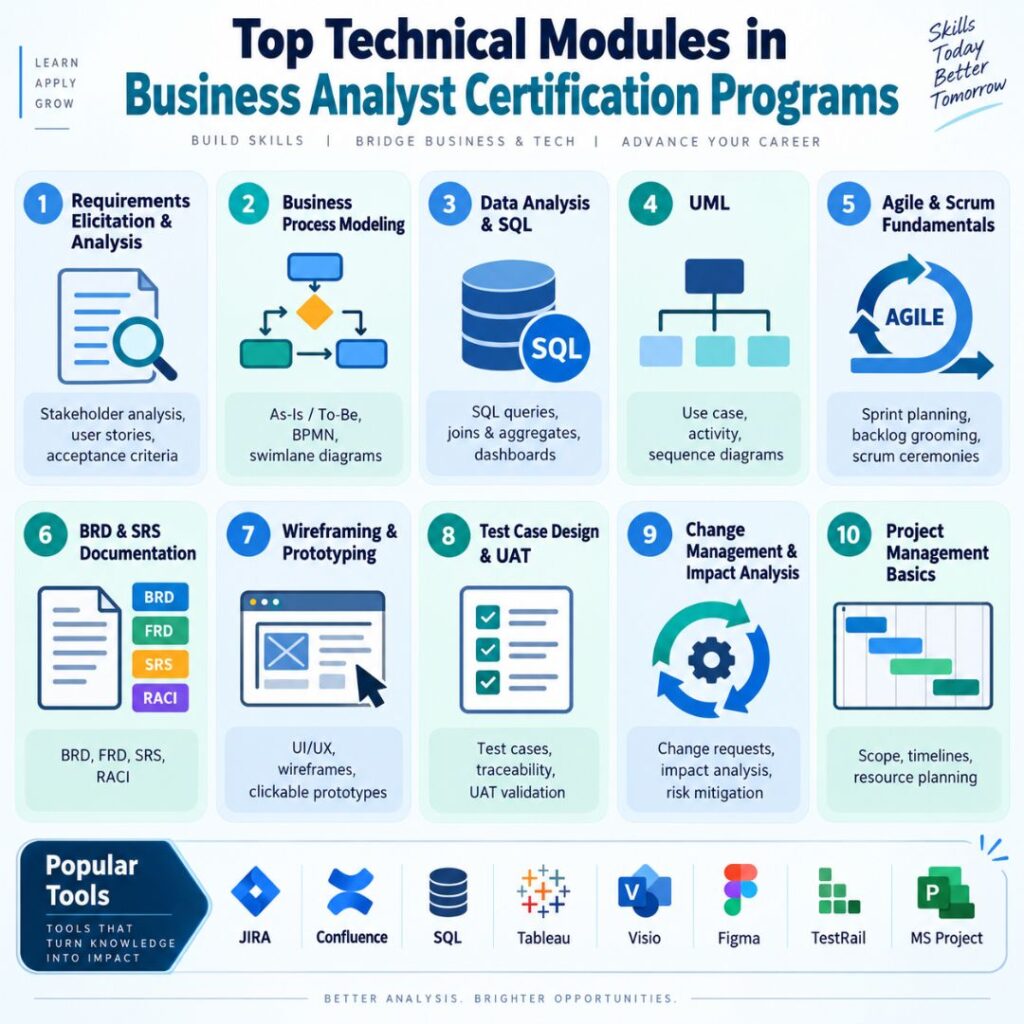 Technical Modules in Business Analyst Certification Programs Explained Business Analyst Certification Programs