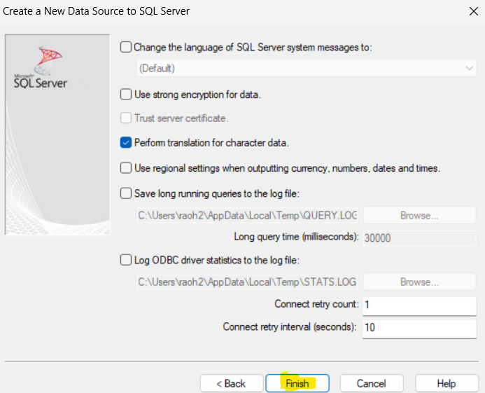 How to Create a DSN Using ODBC Driver for SQL Server in TOSCA