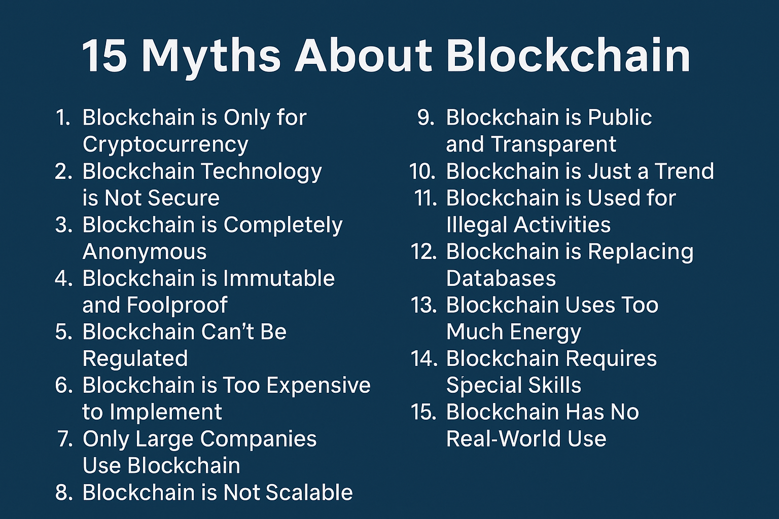 15 Myths of Blockchain Technology That Reveal Its True Power 15 Myths of Blockchain Technology That Reveal Its True Power