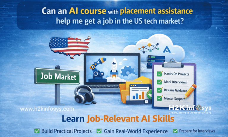 Can an AI course with placement assistance help me get a job in the US tech market?