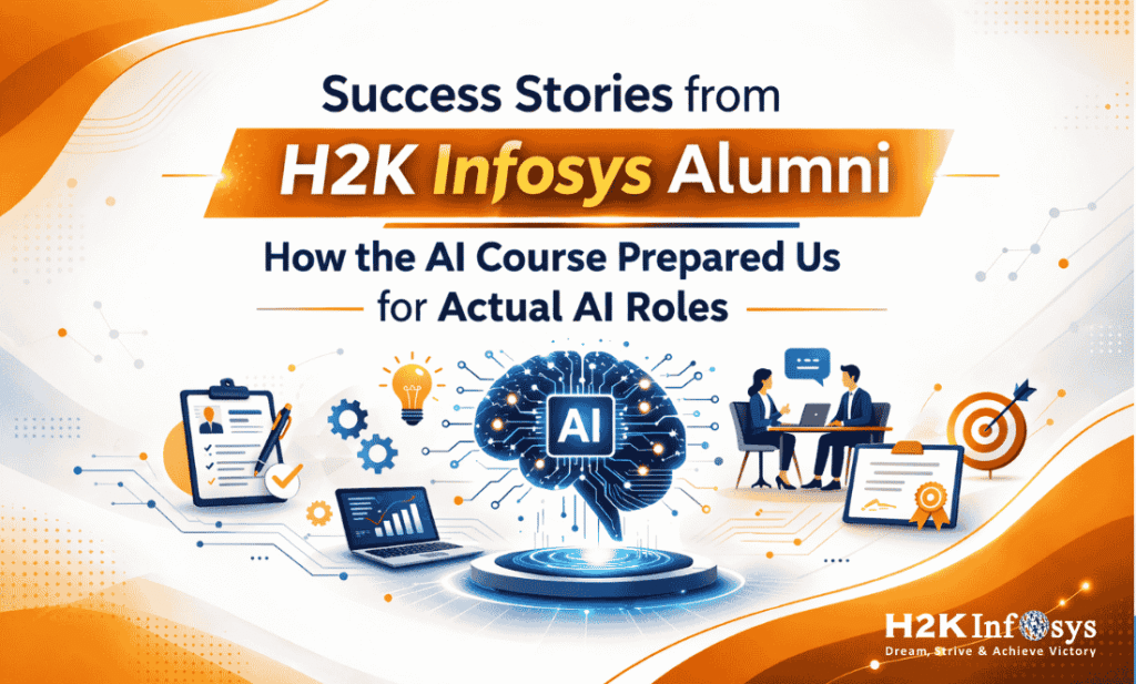 Are there any success stories from alumni of H2K Infosys showing how the AI course prepared them for actual AI roles?