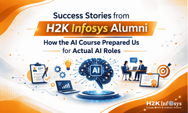 Are there any success stories from alumni of H2K Infosys showing how the AI course prepared them for actual AI roles?