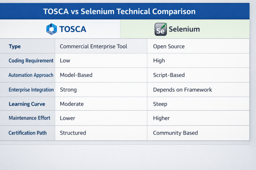 TOSCA vs Selenium Career Path