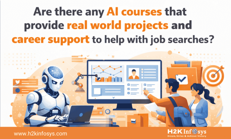 Are there any AI courses that provide real world projects and career support to help with job searches?