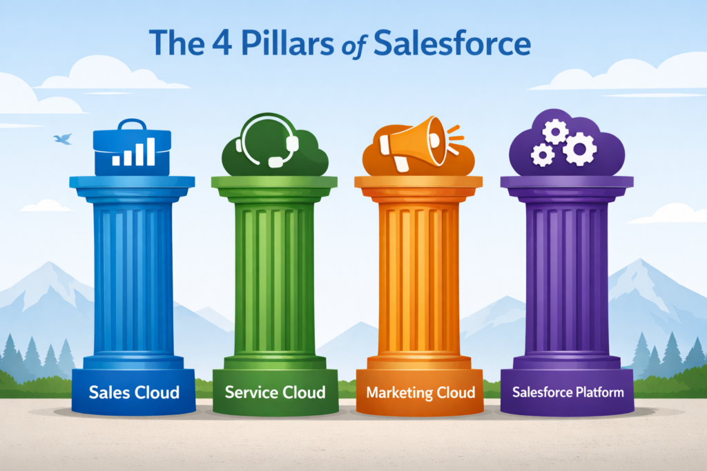 What are the 4 pillars of Salesforce?