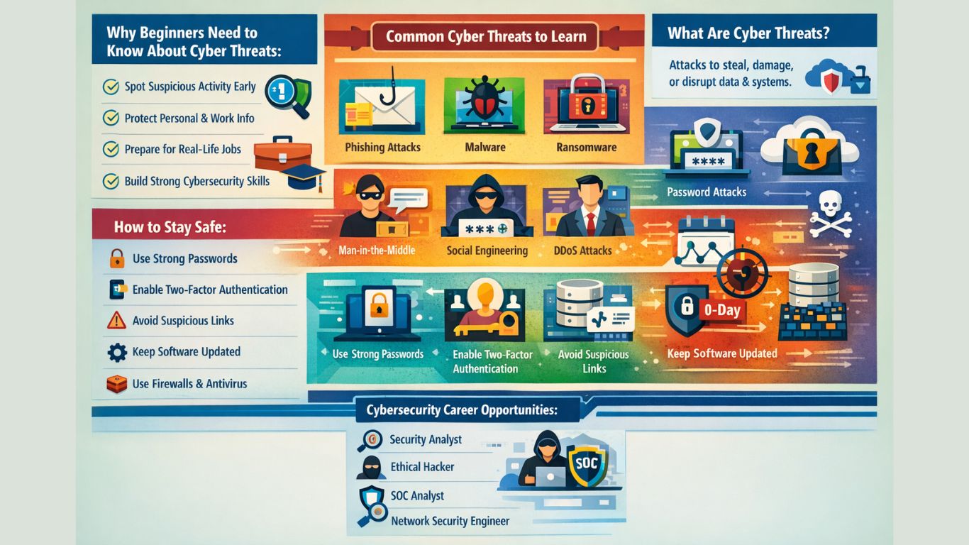 What are common cyber threats beginners should know? | H2K Infosys Blog