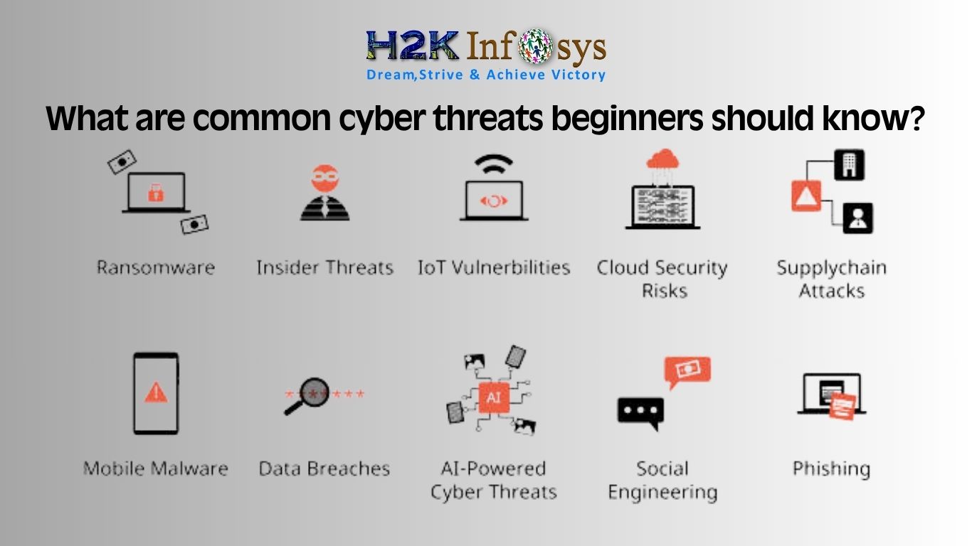 What are common cyber threats beginners should know? | H2K Infosys Blog