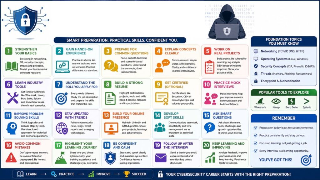 What are the best tips for cracking cybersecurity interviews after training?