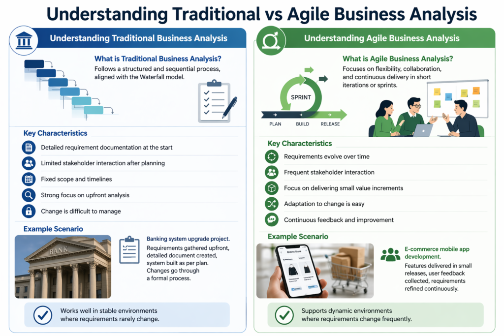 Differences Between Traditional and Agile Business Analysis