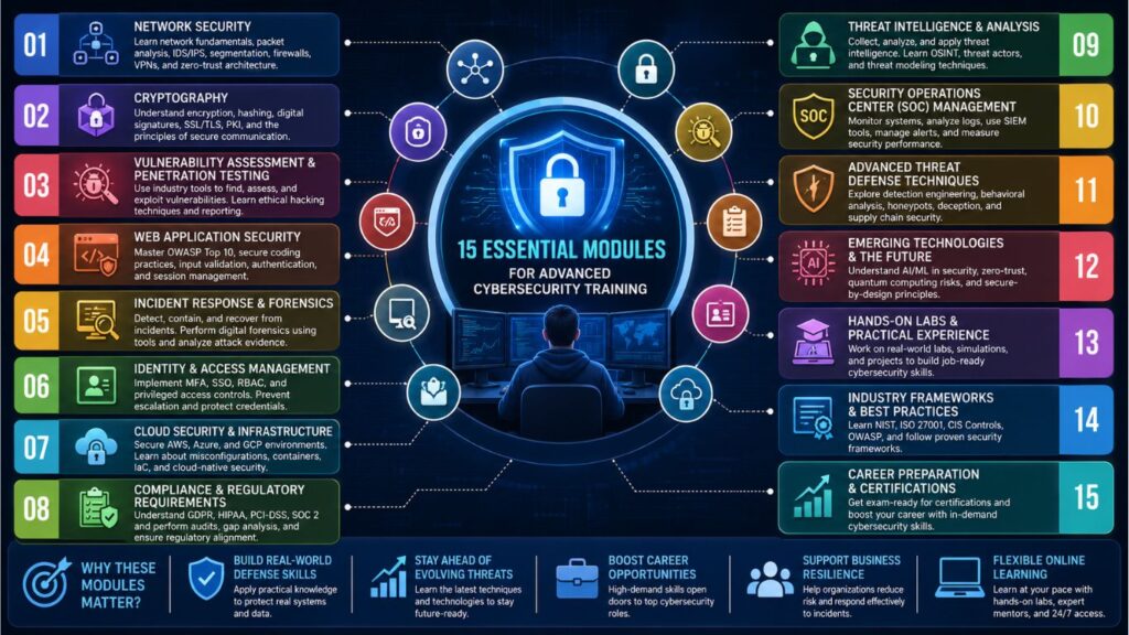 What Proven Advanced Modules Are Covered in Cybersecurity Training Online?