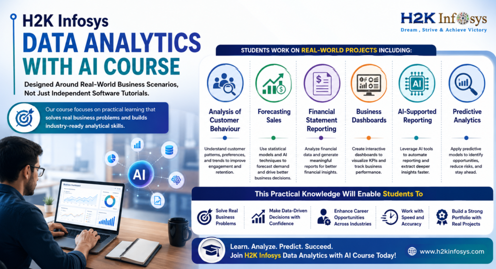 Can working professionals upskill through AI Data Analytics online course? H2K Infosys Data Analytics with AI course